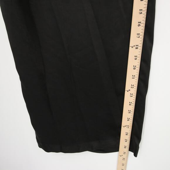 Vince Camuto Dress Pants Black Wide Leg Front Pleat Satin Trouser Pockets 24W - Picture 7 of 16